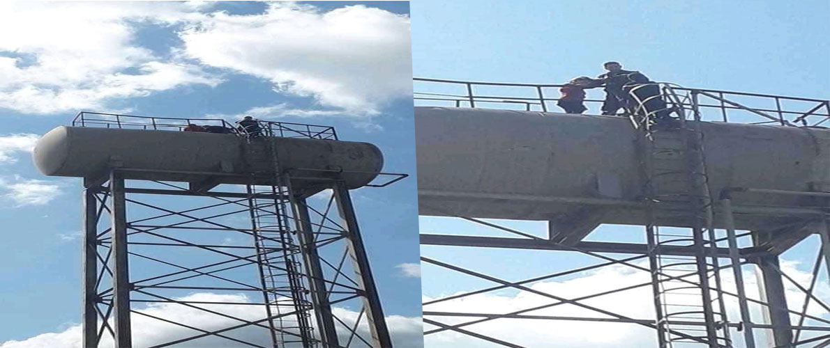 فتاة تحول الانتحار من أعلى خزان مائي 